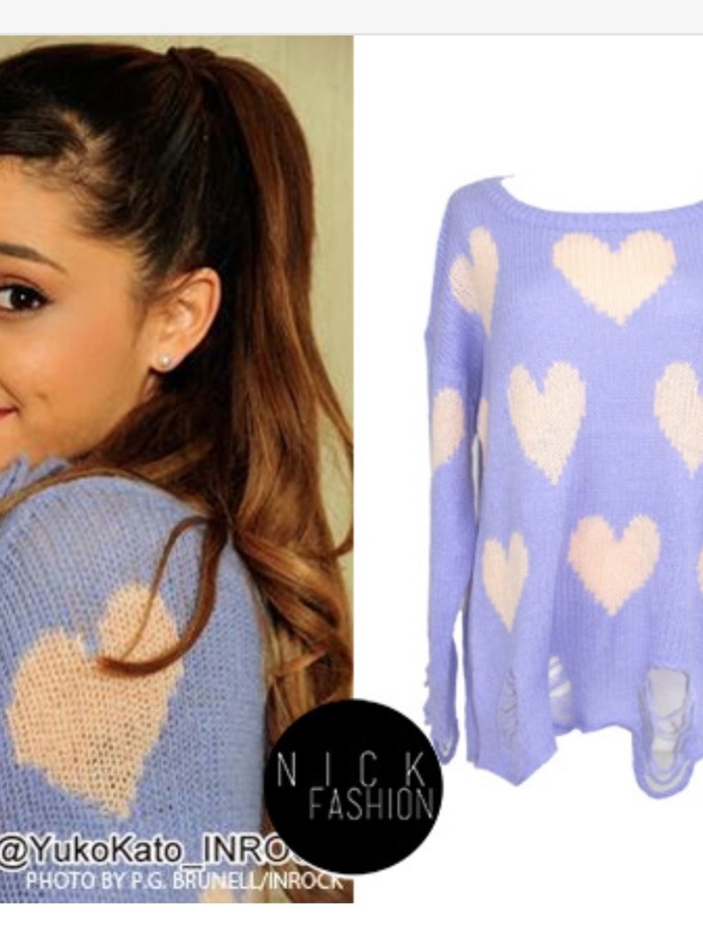 Wildfox Lavender Heart Distressed Knit Sweater - Cream Hearts - Picture 4 of 5